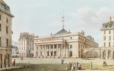 Utsikt over Theatre de l'Odeon, Paris (penn og blekk og wc på papir)